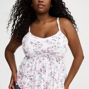 Torrid White Floral Camisole Top